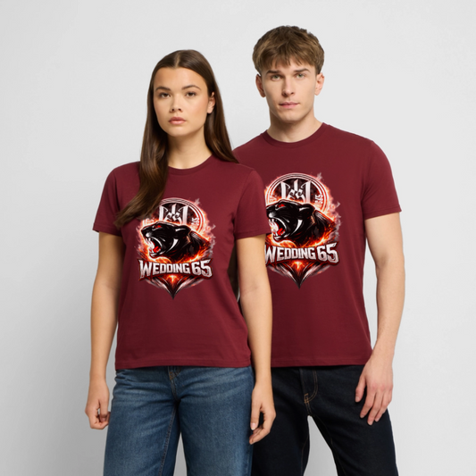 Red Panther WEDDING 65 Stanley/Stella Unisex T-Shirt - Burgunderrot