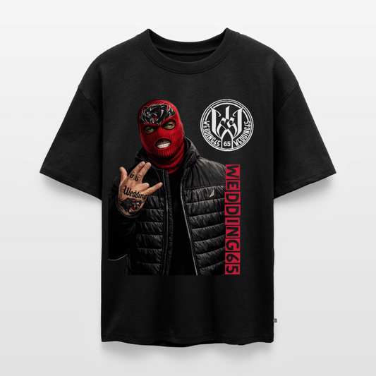 Red Mask Wedding65 Unisex Premium Oversized Bio T-Shirt - Schwarz