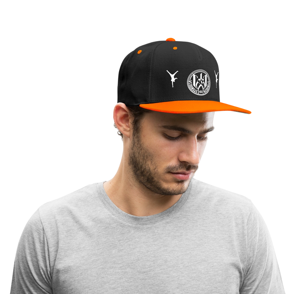 Wedding65 99 Kontrast Snapback Cap - Schwarz/Neonorange