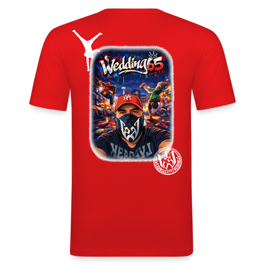 Wedding65 BreakCity Männer Slim Fit T-Shirt - Rot