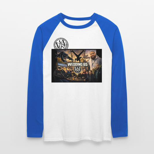 Wedding 65 Soldiner/Kolonie Männer Baseballshirt langarm - Weiß/Royalblau