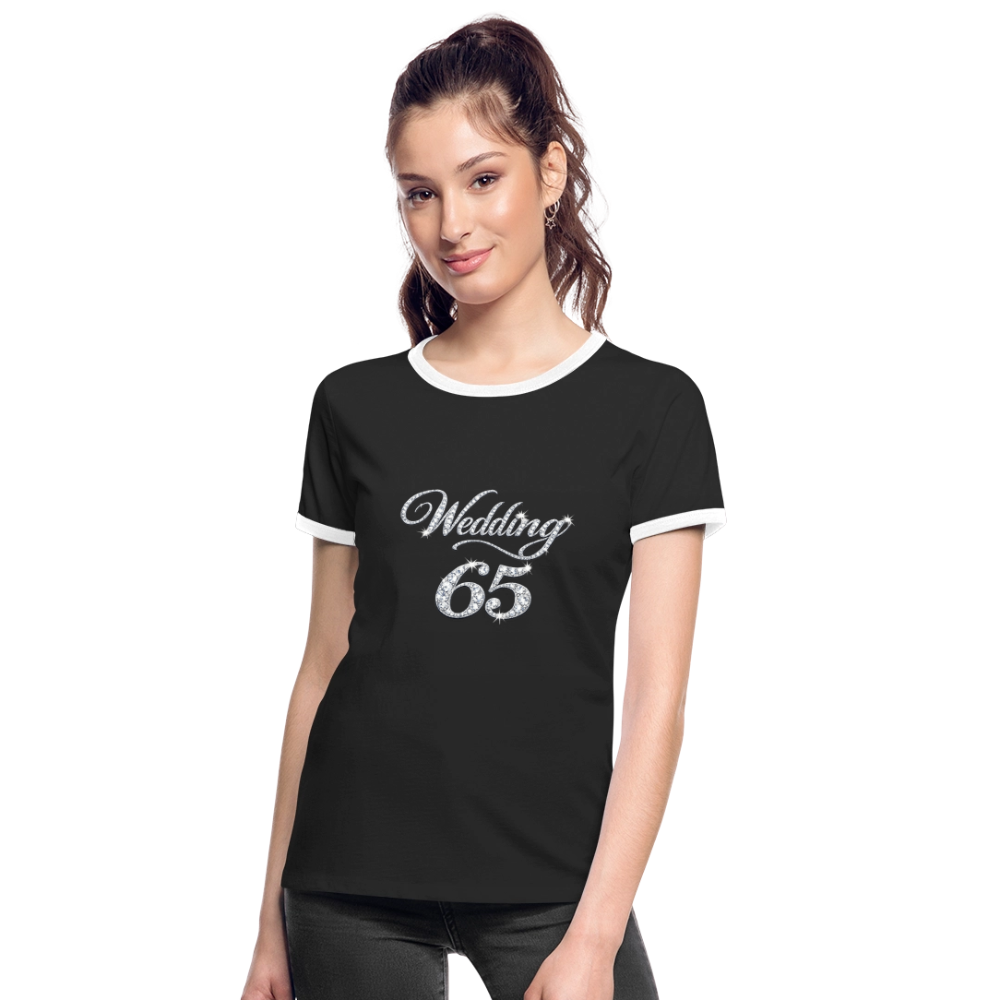 Wedding 65 Bling Frauen Kontrast-T-Shirt - Schwarz/Weiß