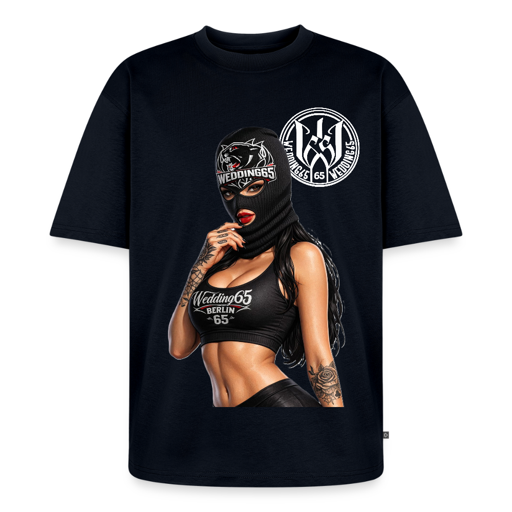 Girl Wedding65 Unisex Premium Oversized Bio T-Shirt - Navy