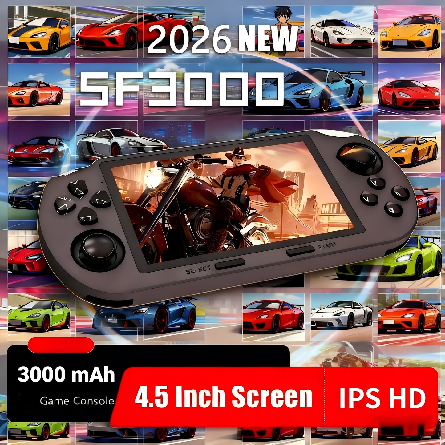 SF3000 Tragbare Handheld-Spielekonsole