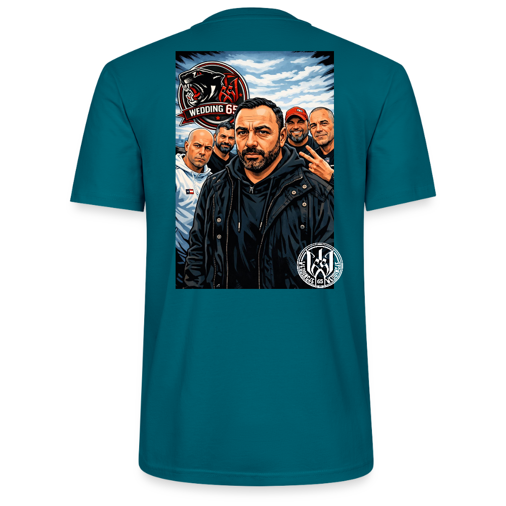 Red Panther Wedding65 Unisex T-Shirt CRAFTER - Ozeanblau