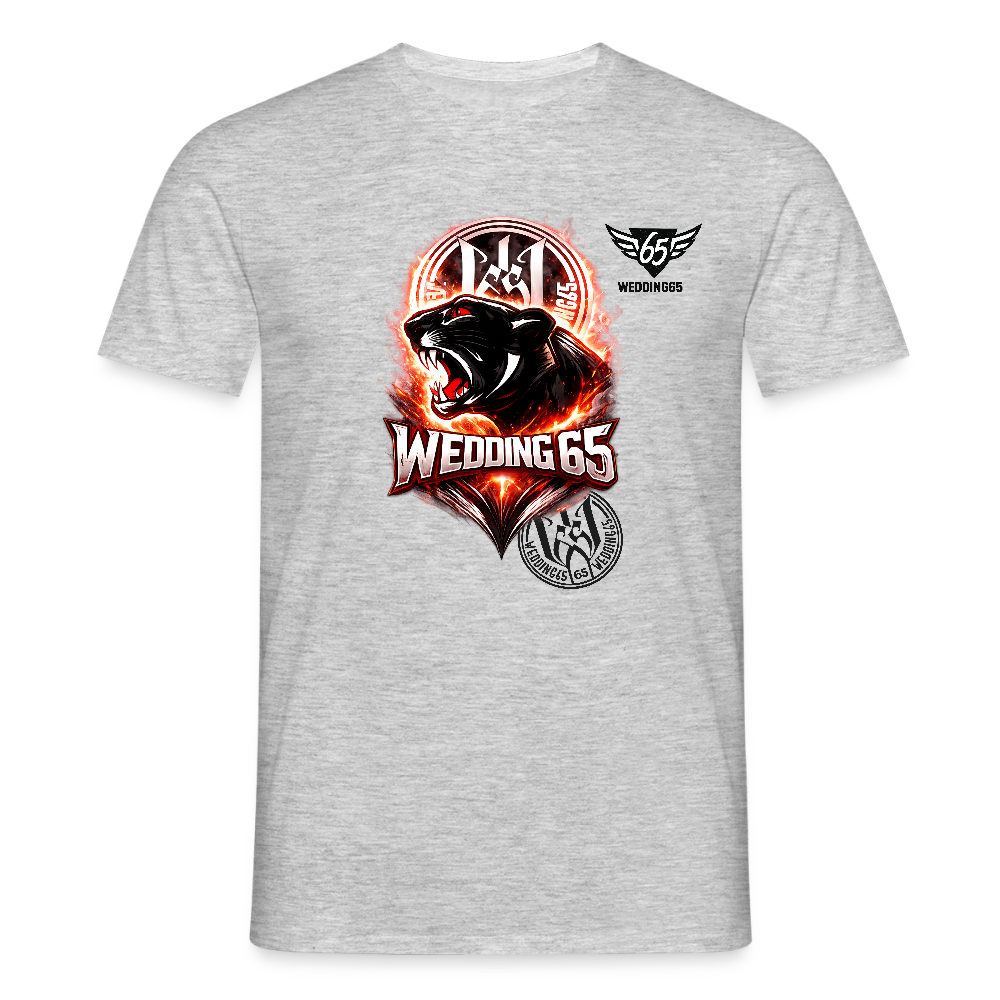 Fire Panther Wedding 65 Männer T-Shirt - Grau meliert