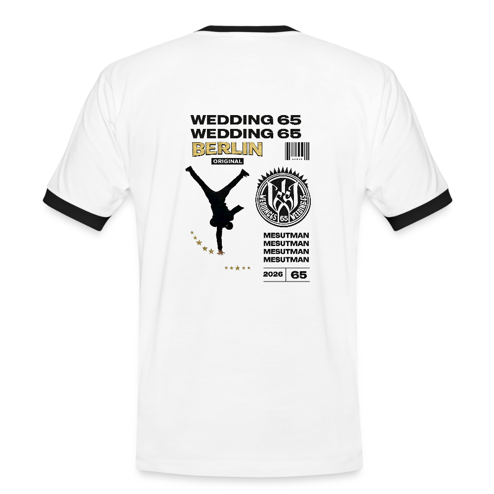 2026 Mesutman Wedding 65 Männer Kontrast-T-Shirt - Weiß/Schwarz