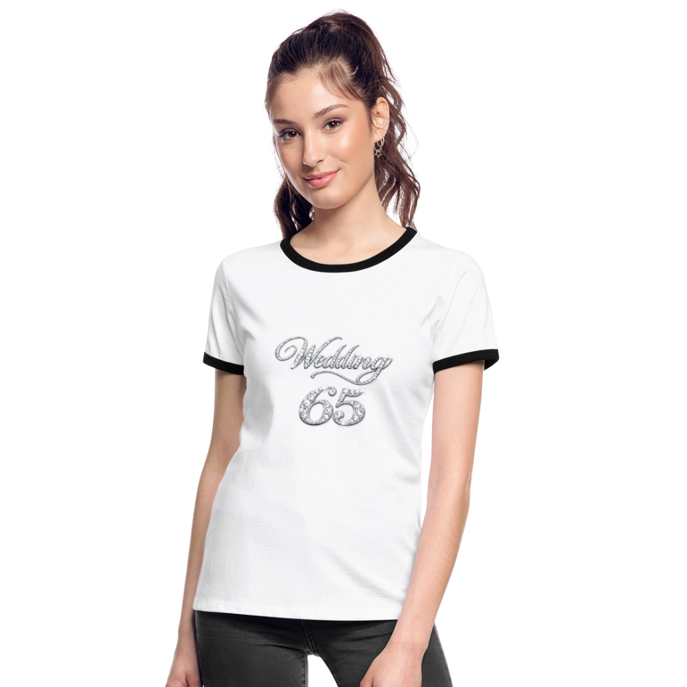 Wedding 65 Bling Frauen Kontrast-T-Shirt - Weiß/Schwarz