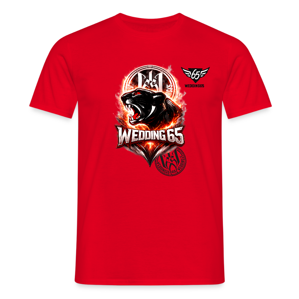 Fire Panther Wedding 65 Männer T-Shirt - Rot