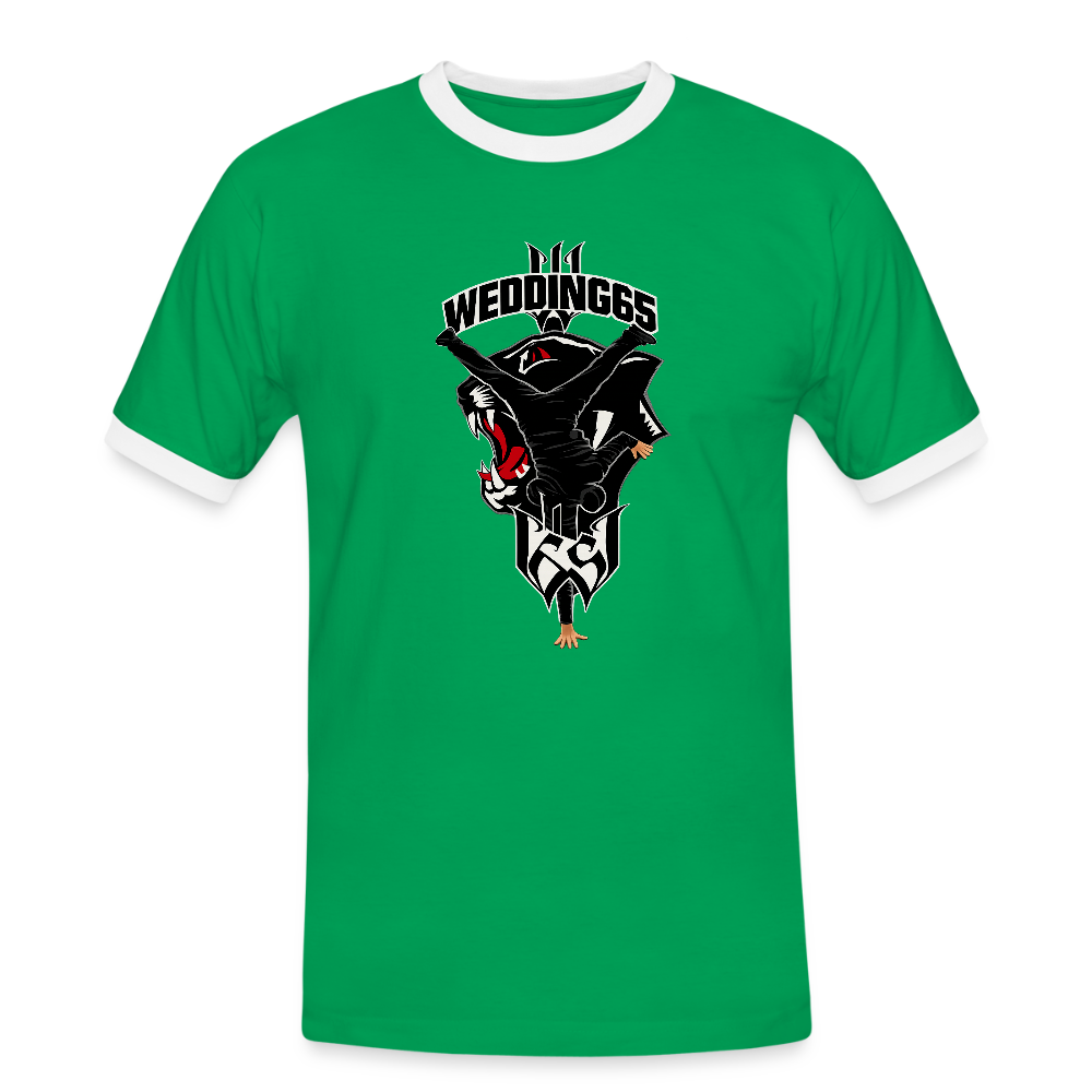 Wedding65 99 Logo Männer Kontrast-T-Shirt - Kelly Green/Weiß