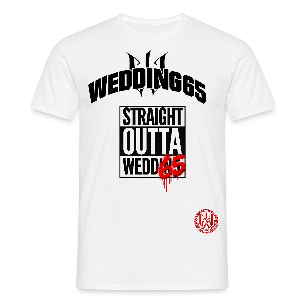 Straight Fill Wedding65 Männer T-Shirt - Weiß