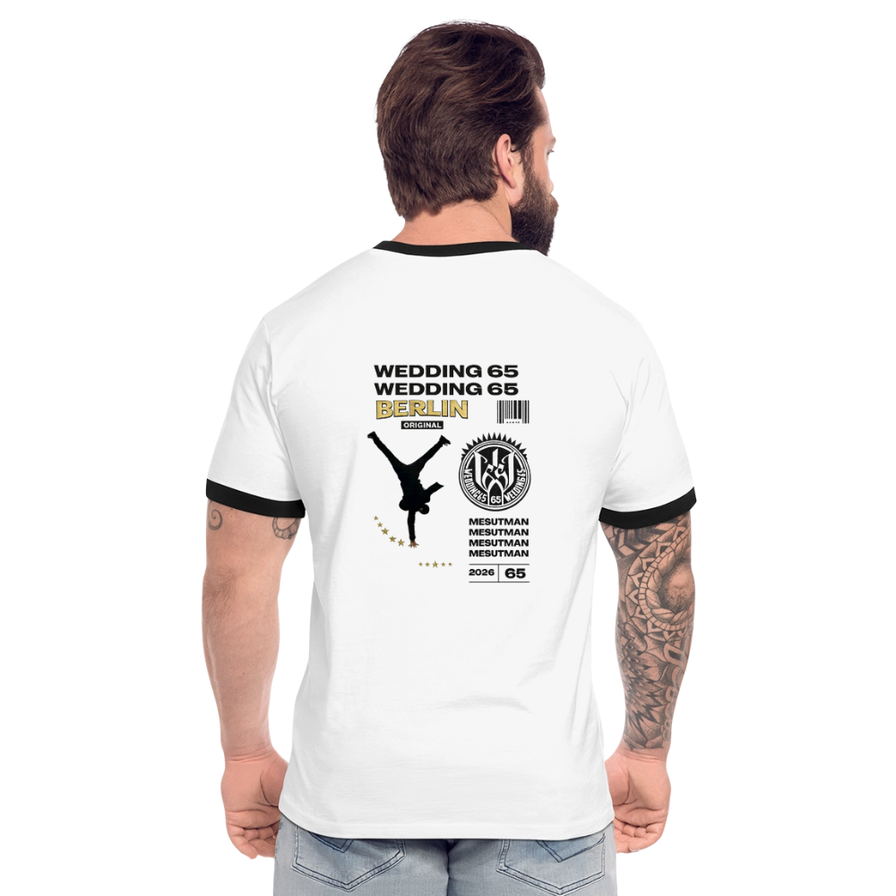 2026 Mesutman Wedding 65 Männer Kontrast-T-Shirt - Weiß/Schwarz
