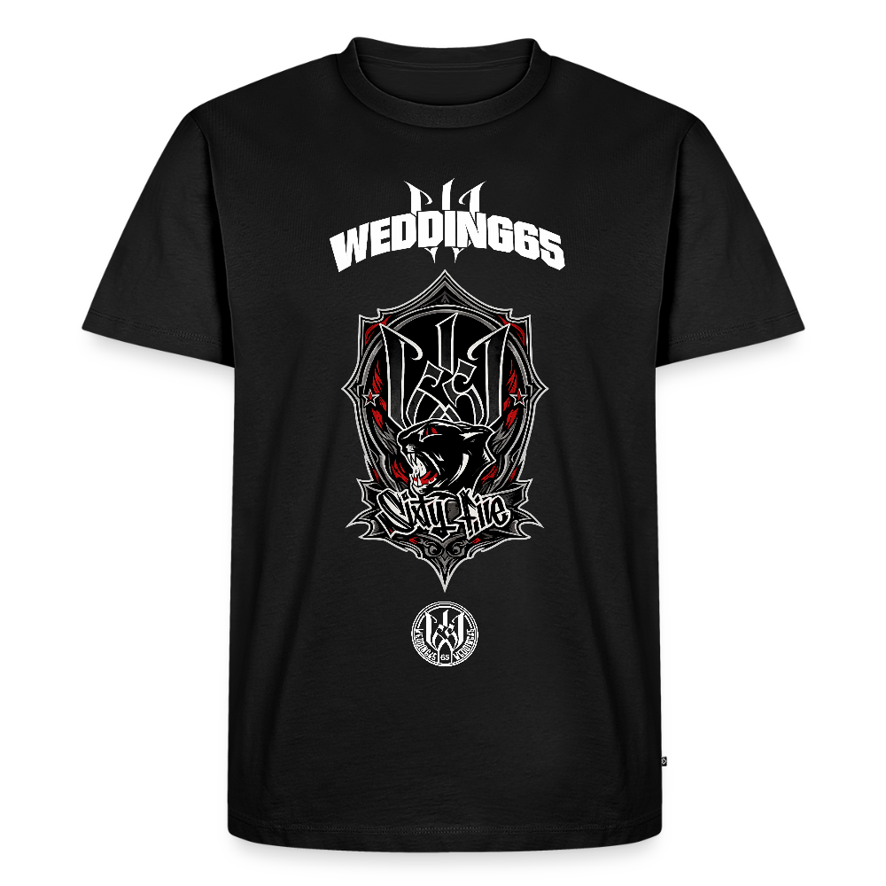 Red Panther Logo Wedding65 Männer Premium T-Shirt - Schwarz