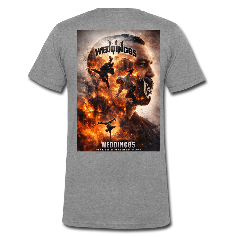 Wedding65 Brand Männer T-Shirt mit V-Ausschnitt von Stanley & Stella - Dunkelgrau meliert