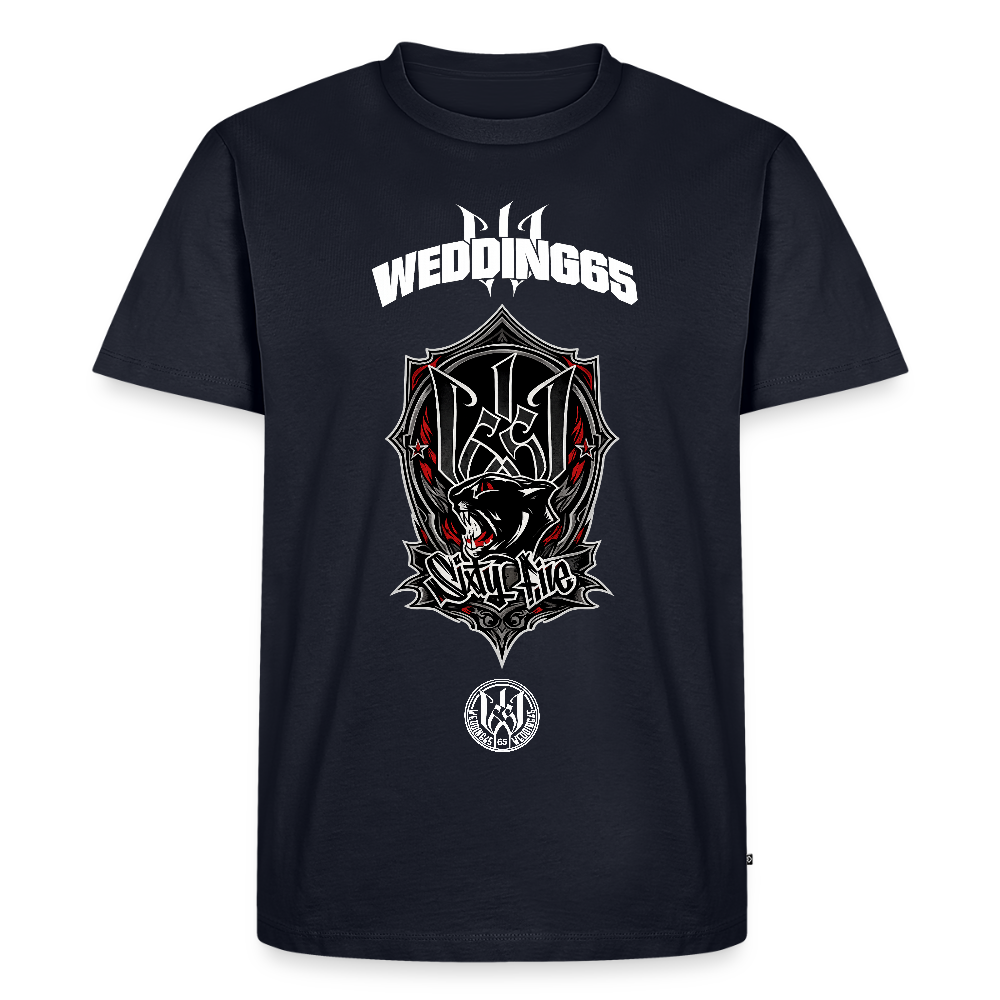 Red Panther Logo Wedding65 Männer Premium T-Shirt - Navy
