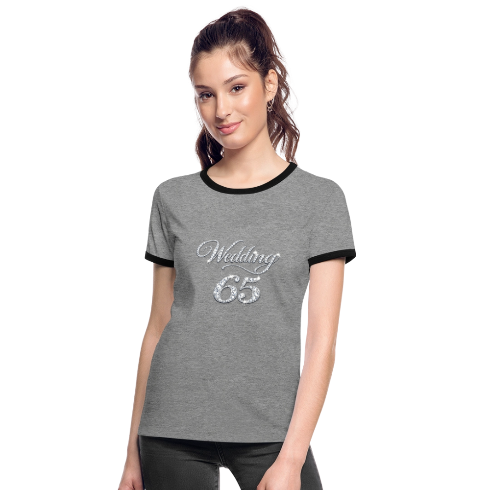 Wedding 65 Bling Frauen Kontrast-T-Shirt - Grau meliert/Schwarz