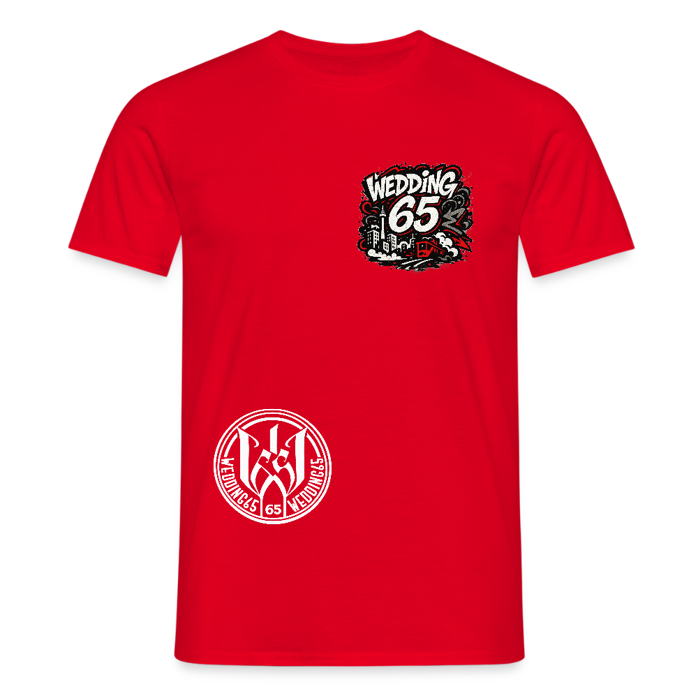 Männer BLACK Graffiti Wedding 65 T-Shirt - Rot