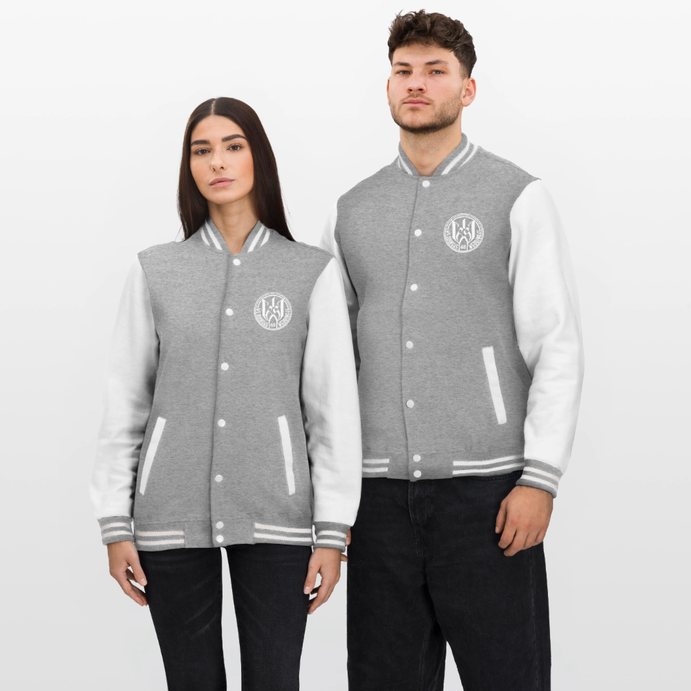 Wedding 65 Original College-Sweatjacke - Grau meliert/Weiß