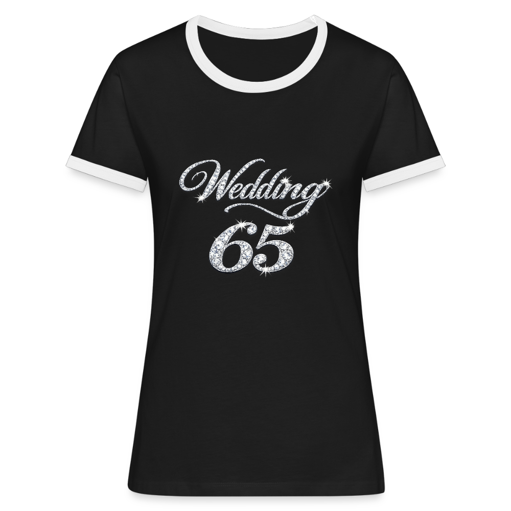 Wedding 65 Bling Frauen Kontrast-T-Shirt - Schwarz/Weiß