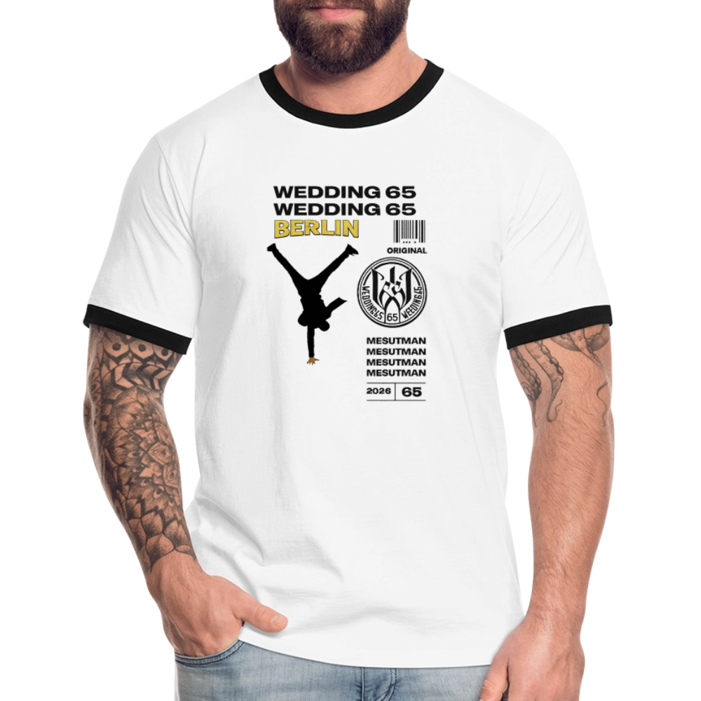 2026 Mesutman Wedding 65 Männer Kontrast-T-Shirt - Weiß/Schwarz