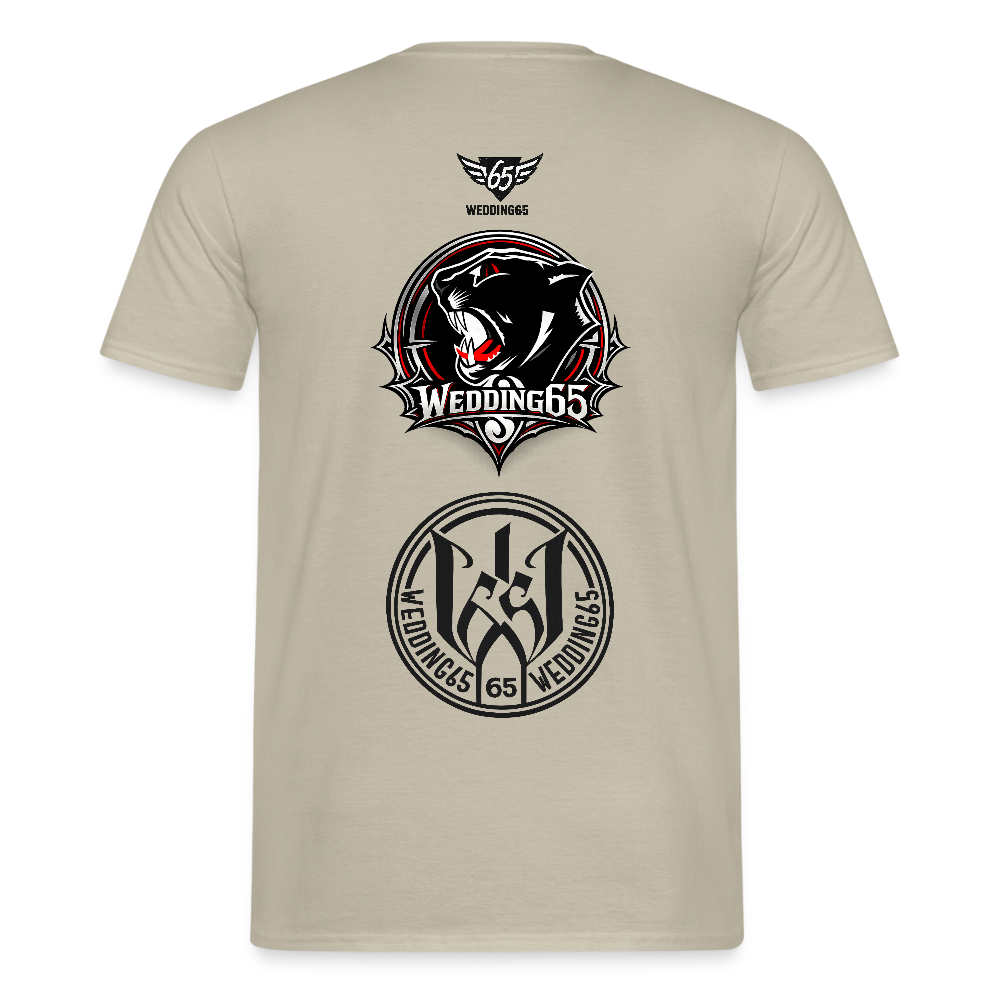 3 Logo's Wedding65 Männer T-Shirt - Sandbeige