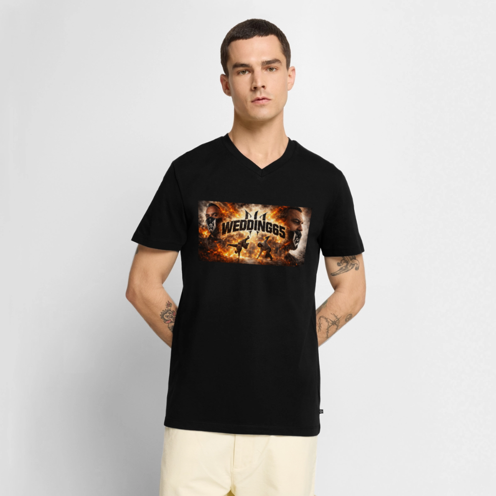 Wedding65 Brand Männer T-Shirt mit V-Ausschnitt von Stanley & Stella - Schwarz