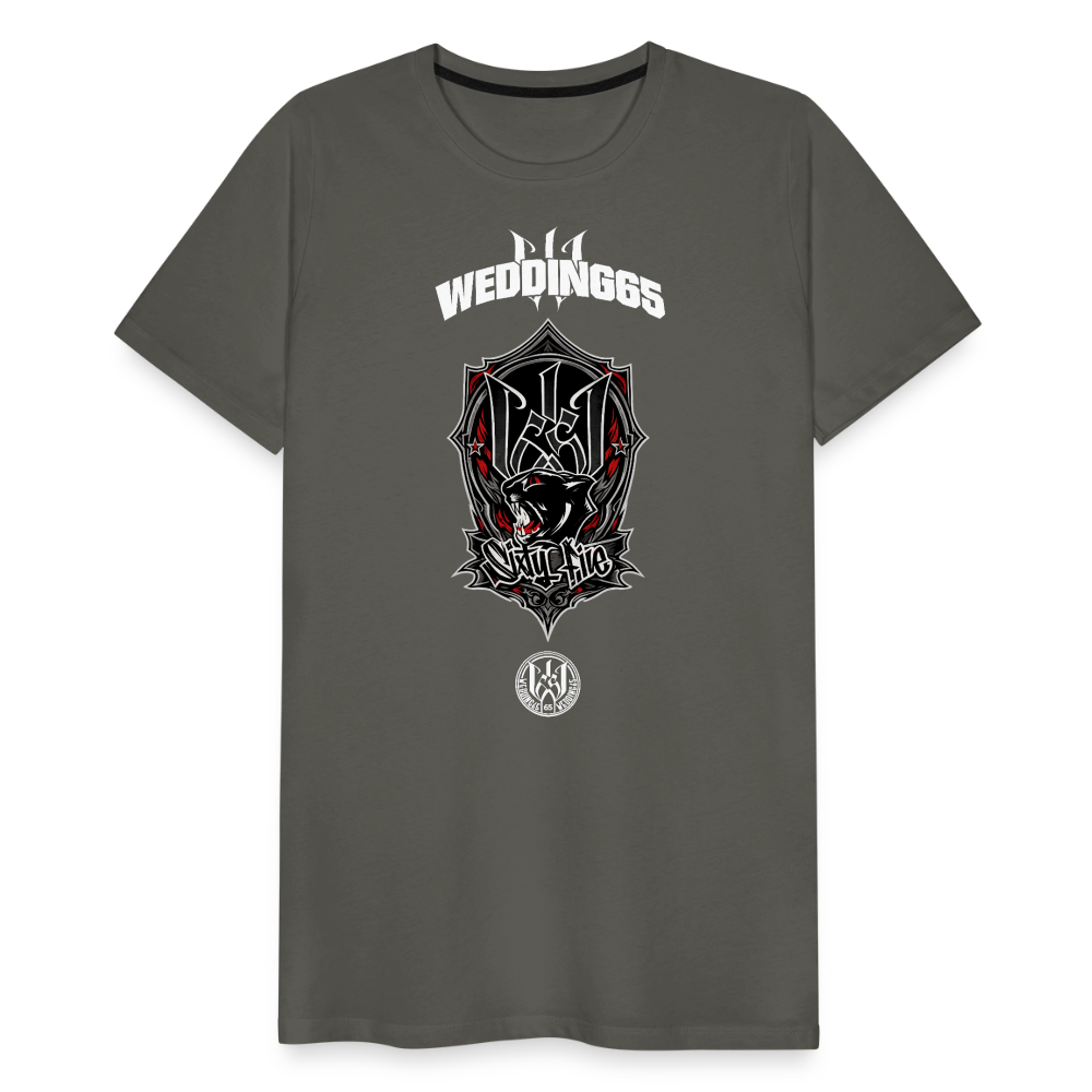 Red Panther Logo Wedding65 Männer Premium T-Shirt - Asphalt