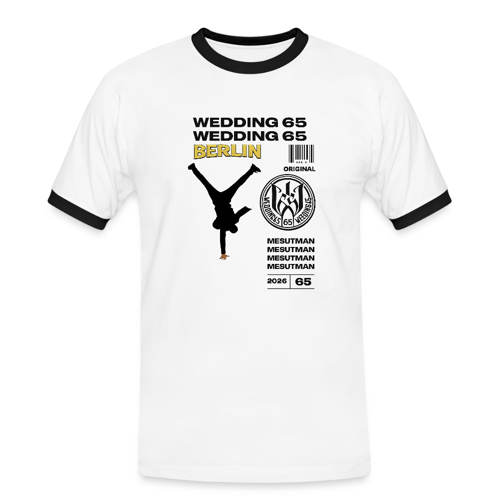 2026 Mesutman Wedding 65 Männer Kontrast-T-Shirt - Weiß/Schwarz