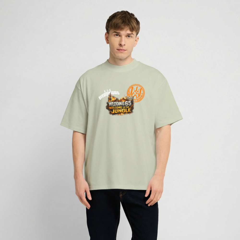 Jungle Wedding65 Heavy Oversize T-Shirt - Leichtes Salbeigrün 
