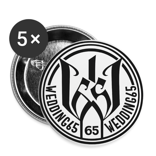 Wedding65 Buttons mittel 32 mm (5er Pack) - Weiß