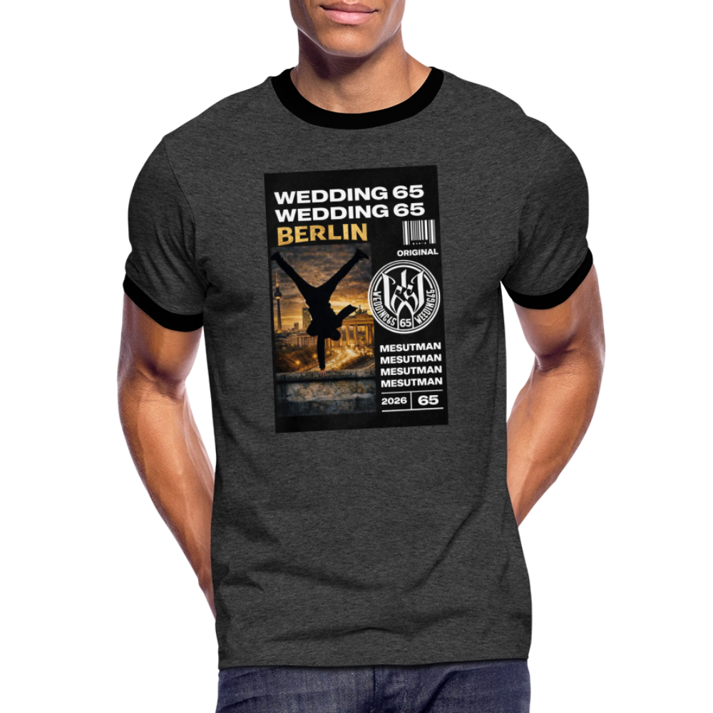 Mesutman Wedding 65 Männer Kontrast-T-Shirt - Anthrazit/Schwarz