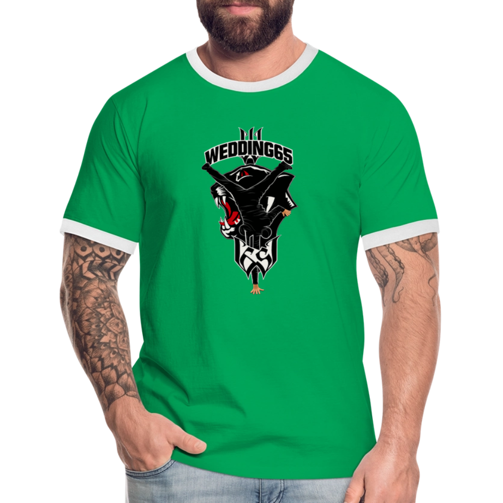 Wedding65 99 Logo Männer Kontrast-T-Shirt - Kelly Green/Weiß