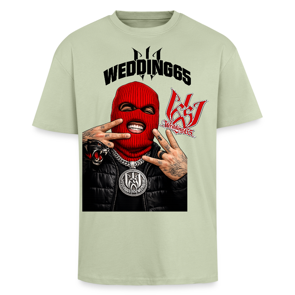 Red Mask White Wedding65 Heavy Oversize T-Shirt - Leichtes Salbeigrün 