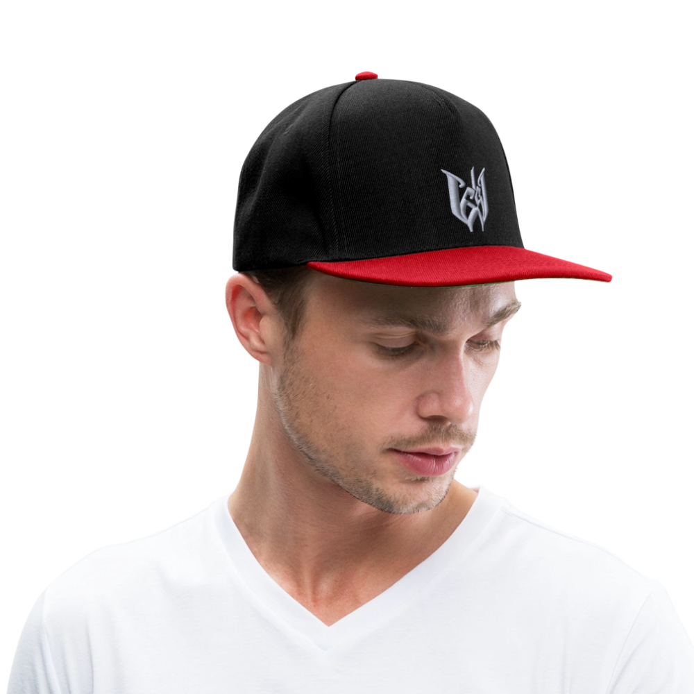 Wedding65 Strick Snapback Cap - Schwarz/Rot