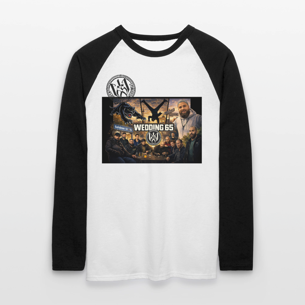 Wedding 65 Soldiner/Kolonie Männer Baseballshirt langarm - Weiß/Schwarz