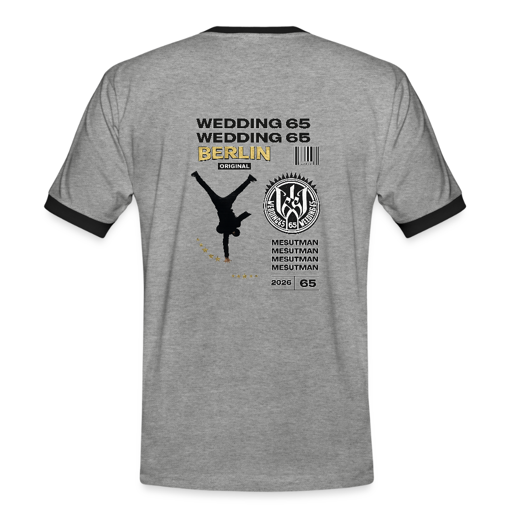 2026 Mesutman Wedding 65 Männer Kontrast-T-Shirt - Grau meliert/Schwarz