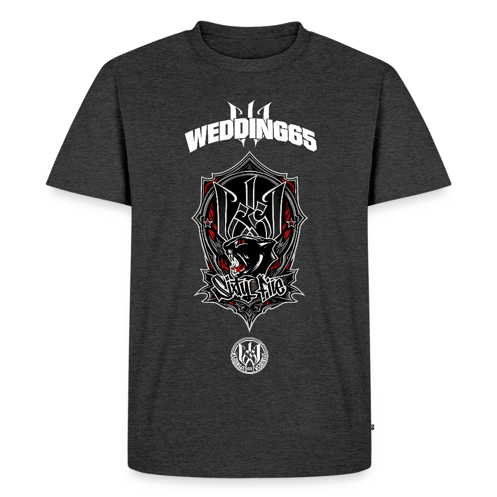 Red Panther Logo Wedding65 Männer Premium T-Shirt - Anthrazit meliert