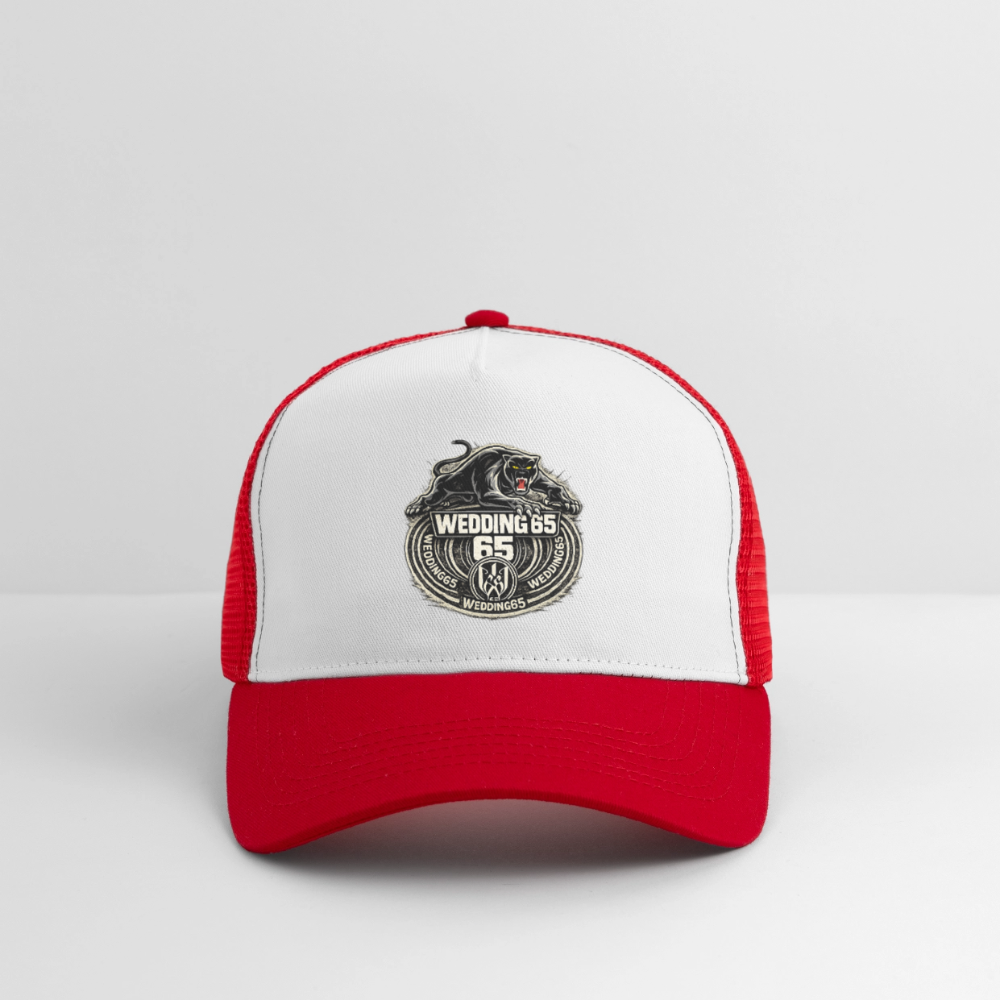 Wedding  65 Panther Berlin Trucker Cap - Weiß/Rot