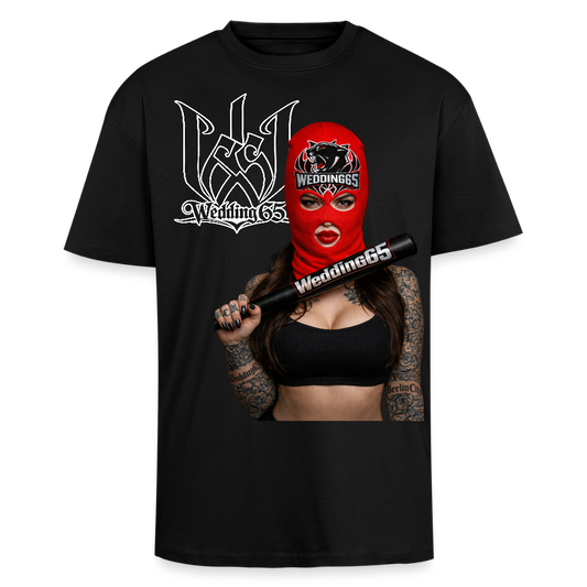 Red Baseball Wedding65 Heavy Oversize T-Shirt - Schwarz