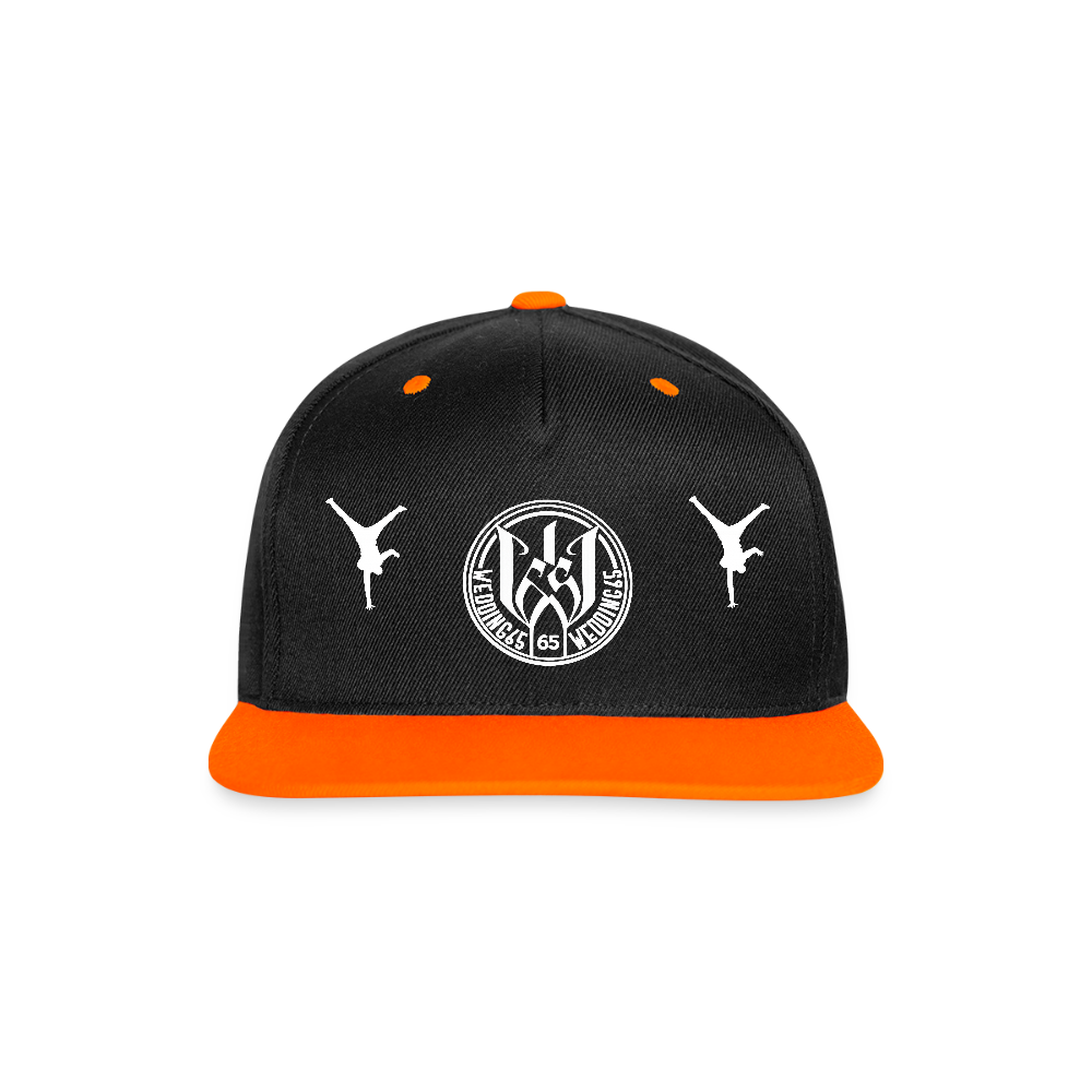 Wedding65 99 Kontrast Snapback Cap - Schwarz/Neonorange