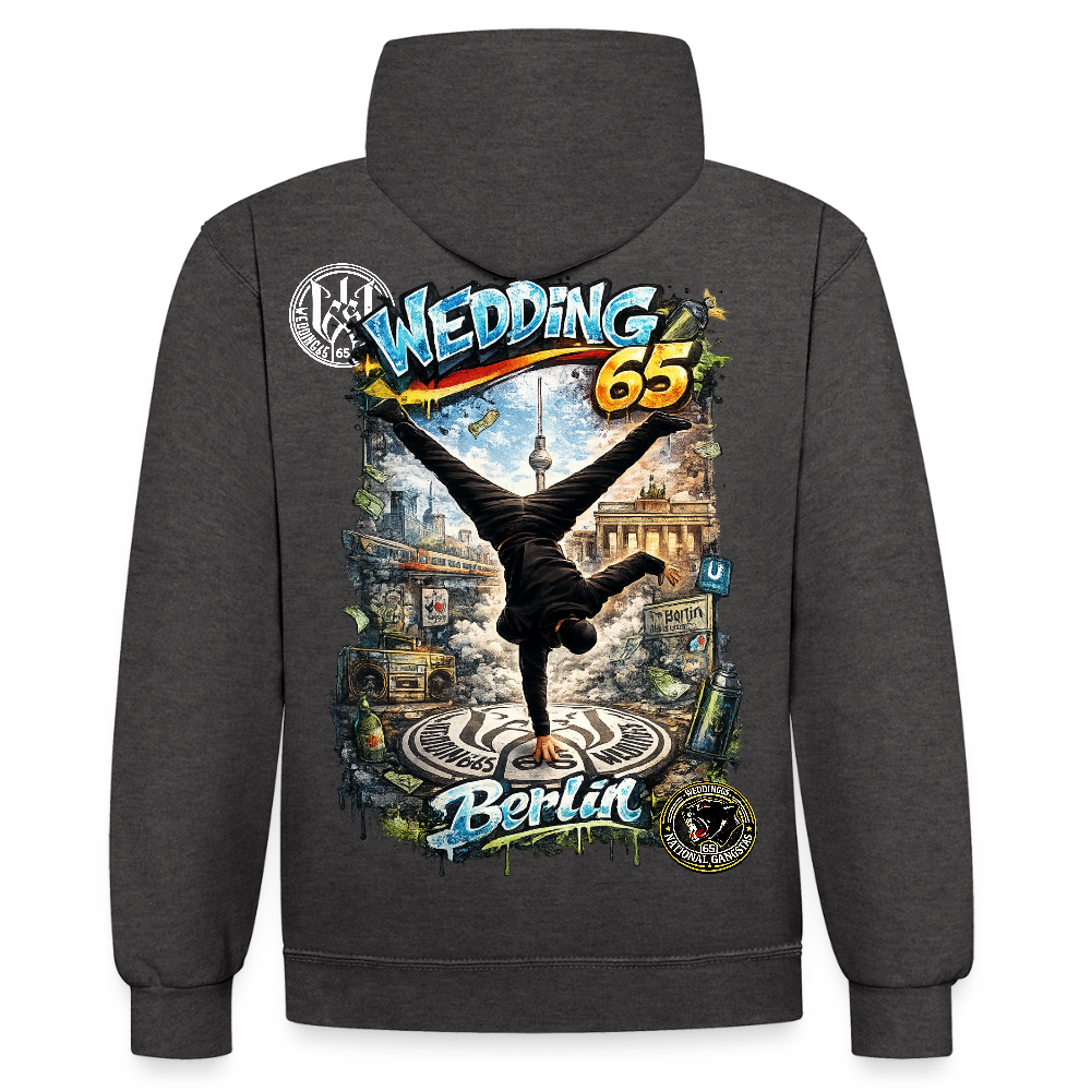 Wedding65 Kombo Kontrast-Hoodie - Anthrazit/Schwarz
