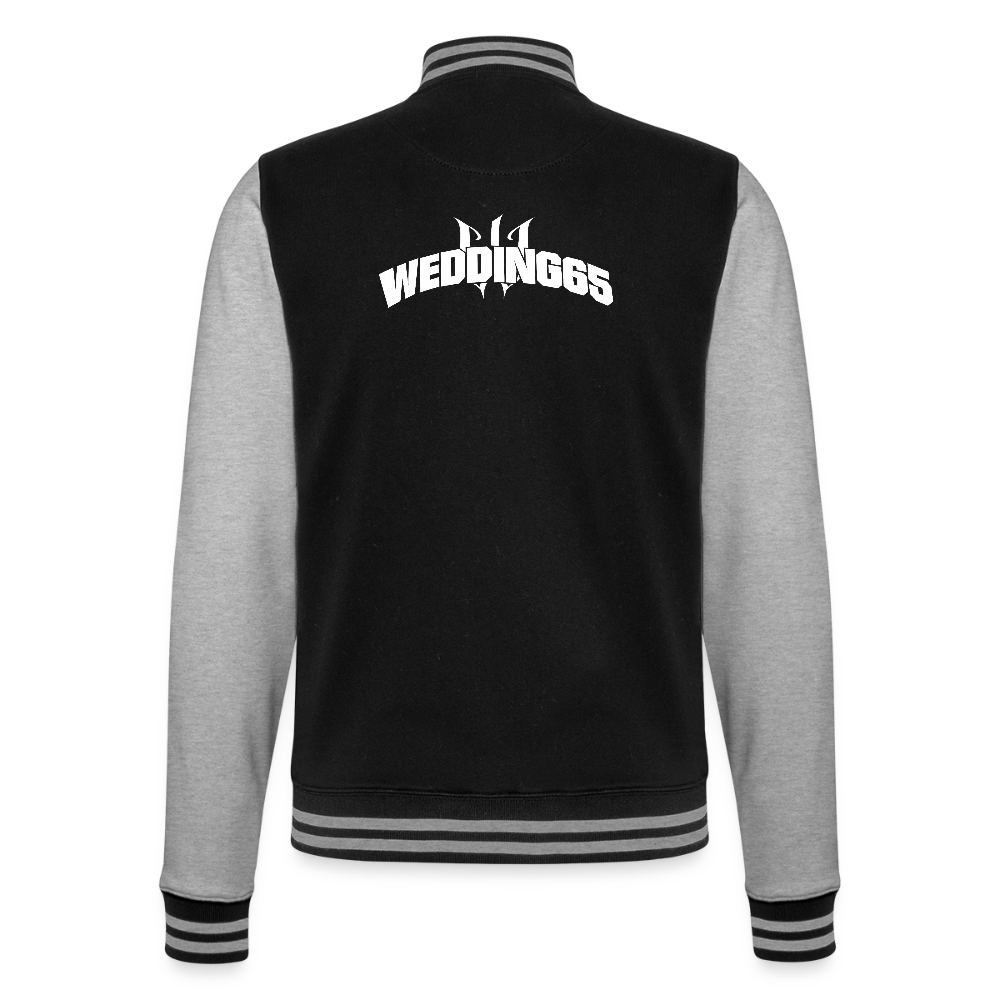 W65 Wedding65 College-Sweatjacke - Schwarz/Grau meliert