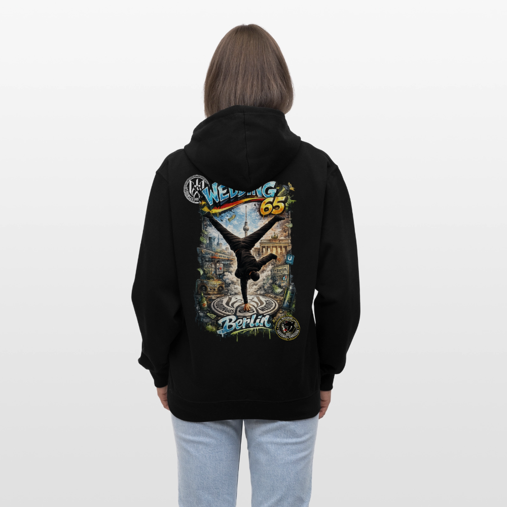 Wedding65 Kombo Kontrast-Hoodie - Schwarz/Grau meliert