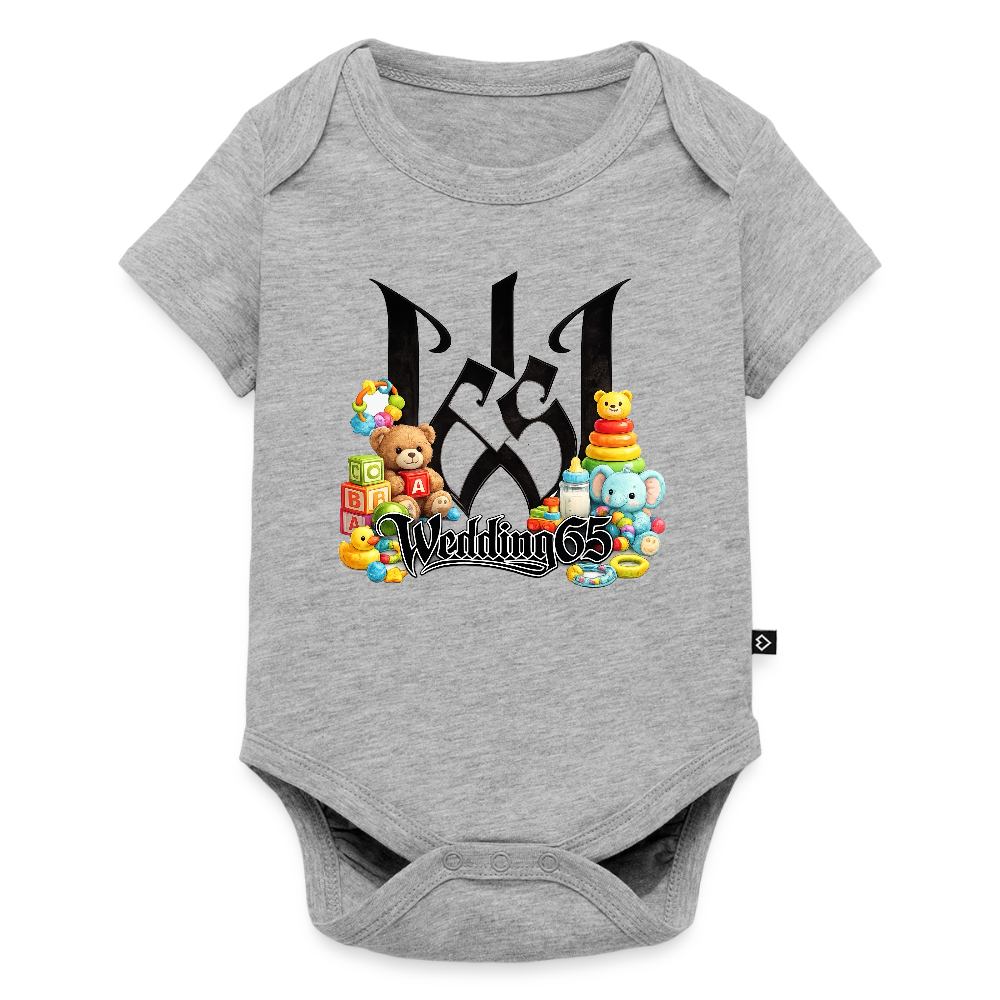 Wedding 65 Baby Bio-Kurzarm-Body - Grau meliert