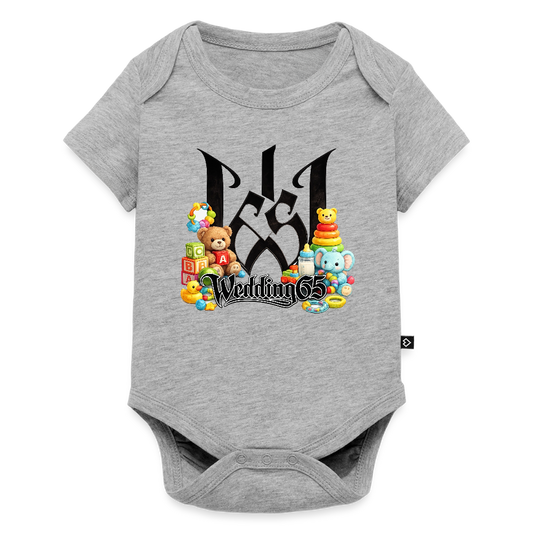 Wedding 65 Baby Bio-Kurzarm-Body - Grau meliert
