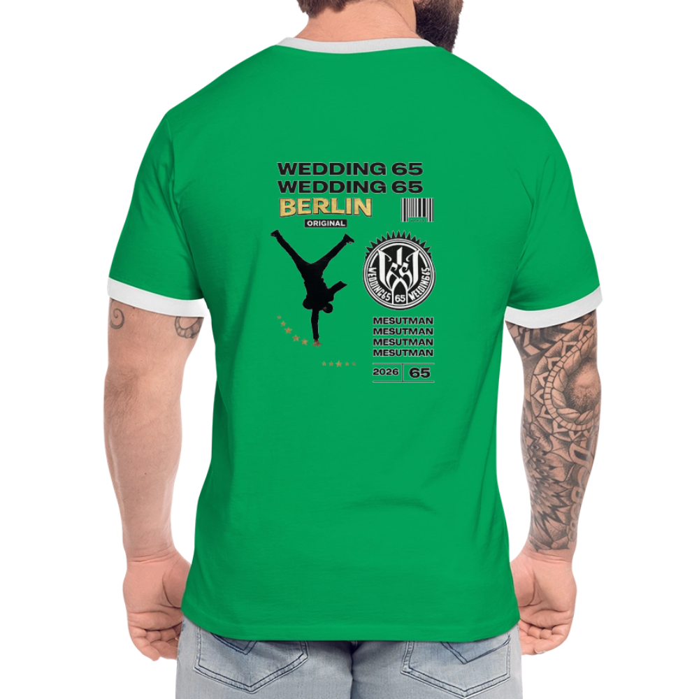 2026 Mesutman Wedding 65 Männer Kontrast-T-Shirt - Kelly Green/Weiß