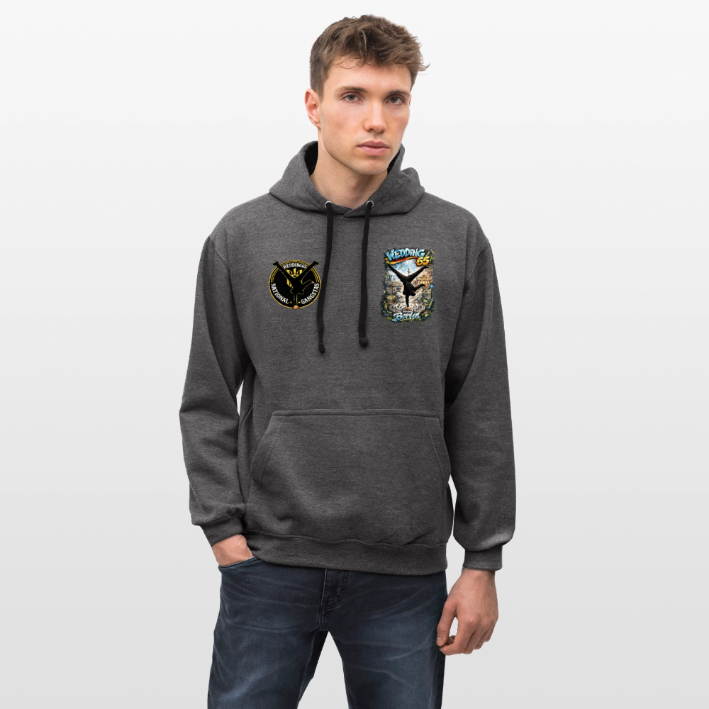 Wedding65 Kombo Kontrast-Hoodie - Anthrazit/Schwarz