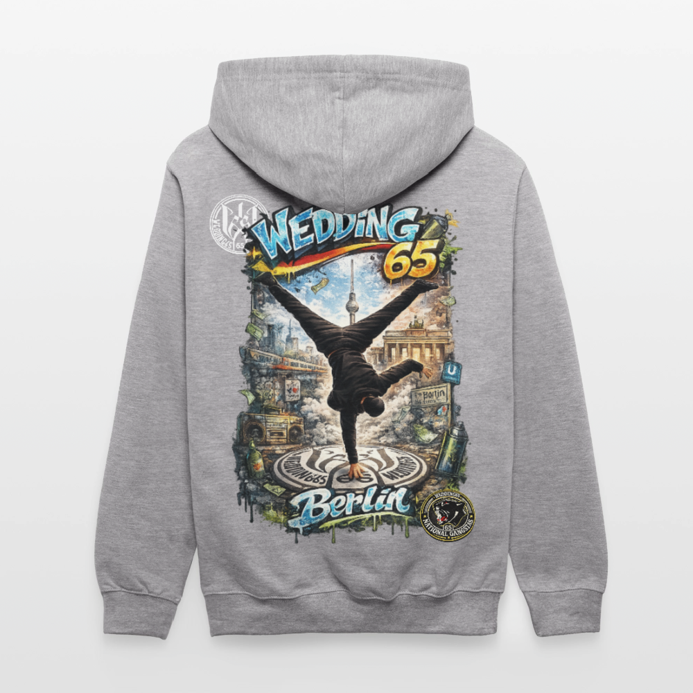 Wedding65 Kombo Kontrast-Hoodie - Grau meliert/Navy