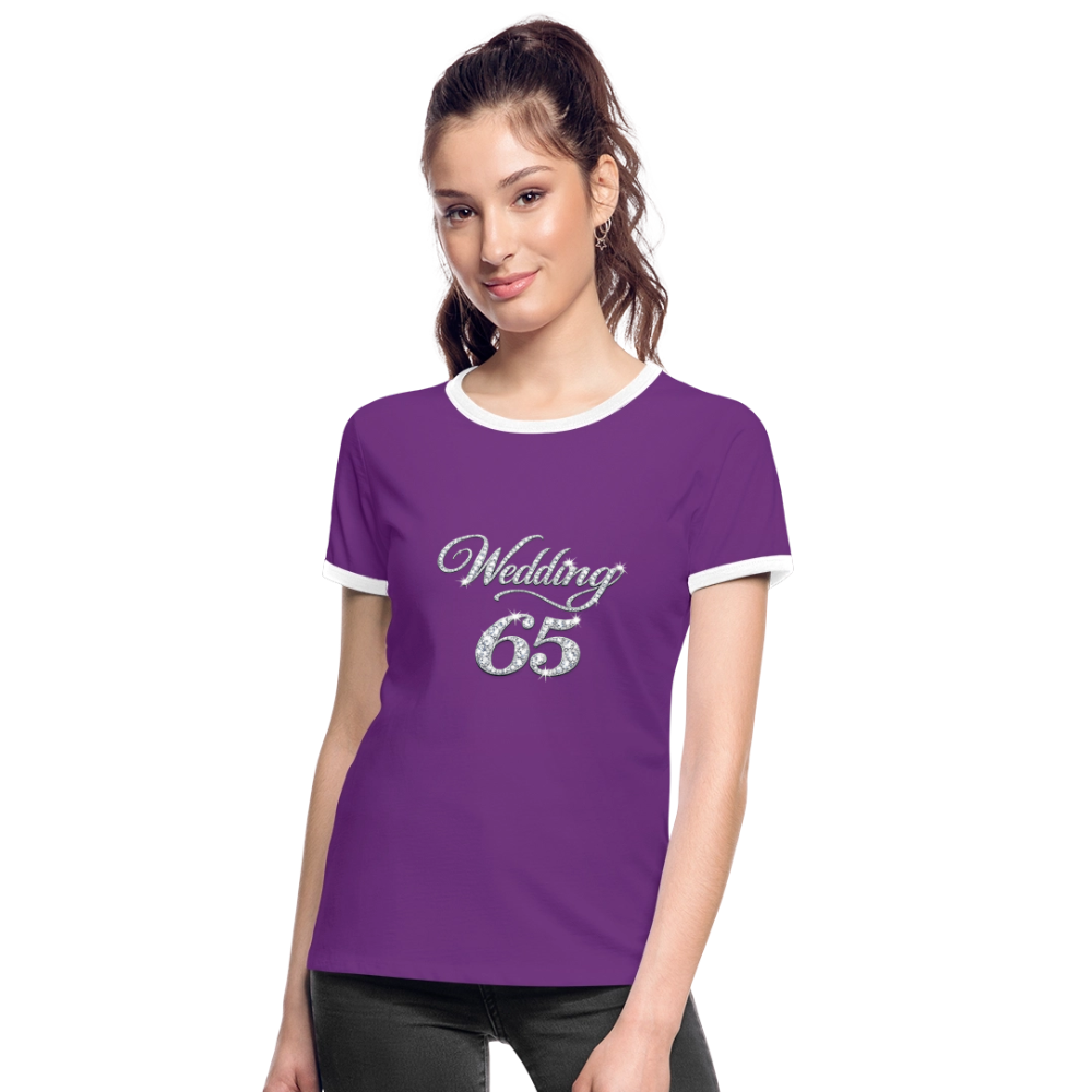Wedding 65 Bling Frauen Kontrast-T-Shirt - Lila/Weiß