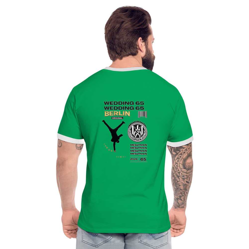 2026 Mesutman Wedding 65 Männer Kontrast-T-Shirt - Kelly Green/Weiß